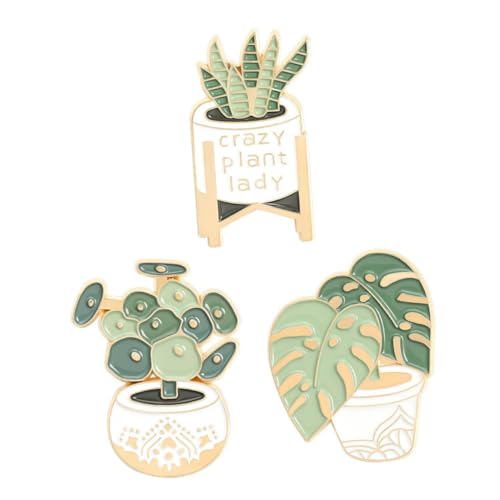 FOMIYES 3 Stück Teiliges Cartoon Broschen mit Sukkulenten Design Anstecknadeln aus Legierung Vielseitig für Kleidung Hüte Taschen und Festliche Dekorationen Geeignet von FOMIYES