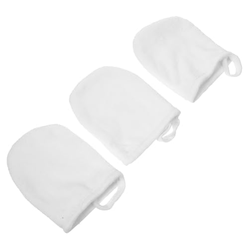 FOMIYES 3 Stück Teiliges Gesichtsreinigungshandschuhe Dicke Abschminkhandschuhe für Sanfte Gesichtsreinigung Wiederverwendbare Make Up Entferner Weiße Reinigungspads für Hauttypen von FOMIYES