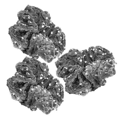 FOMIYES 3 Stück Teiliges Glitzernde Haargummis aus Samtigem Material mit Funkelnden Pailletten Elastische Haarschleifen für Frauen und Mädchen Rutschfest Bequem für Partys Festivals und von FOMIYES