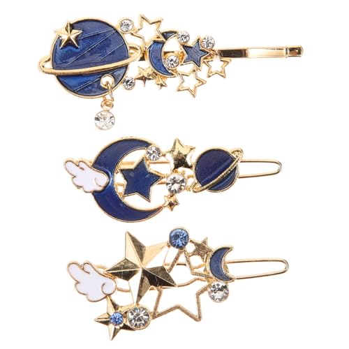 FOMIYES 3 Stück Teiliges Haarschmuck Mädchen Geometrische Mond Stern Haarspangen Dekorative Seitliche Haarklammern Leichter Eleganter Haarschmuck für Alltag Party Hochzeit Schule von FOMIYES