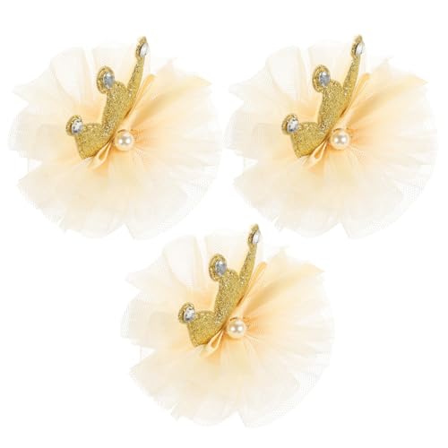 FOMIYES 3 Stück Teiliges Haarspangen Kronenform aus Mehrlagigem Tüll Niedliche Haarklammern für Mädchen Bunte Haarschmuck Clips als zu Geburtstag und Weihnachten von FOMIYES