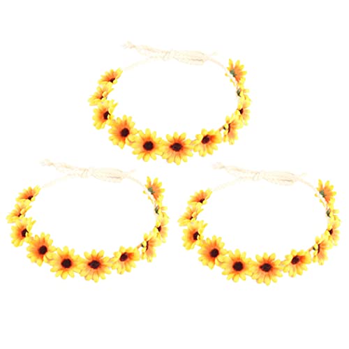 FOMIYES 3 Stück Teiliges Hawaii Haarschmuck mit Blumenkranz Gelbe Blüten für Hochzeiten Partys Besondere Anlässe Leicht zu Langlebig Auffällig von FOMIYES