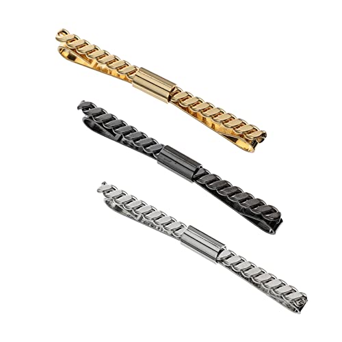 FOMIYES 3 Stück Teiliges Herren Krawattenklammern aus Metall Klassische Krawattennadeln in Gold Silber und Schwarz Langlebig Leicht Einfach zu Verwenden Passend für Hemdkragen und von FOMIYES