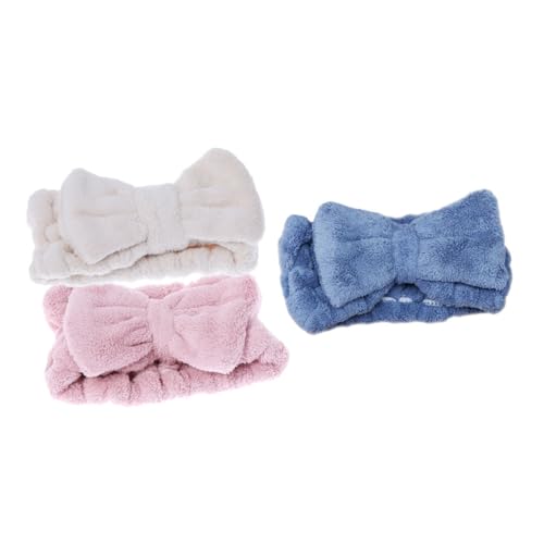 FOMIYES 3 Stück Teiliges Korallen fleece Haarbänder mit Schleife Elastische Gesicht Waschen Stirnbänder für Make up Weiche und Langlebige Kopfbänder für Damen und Mädchen Bequem und von FOMIYES