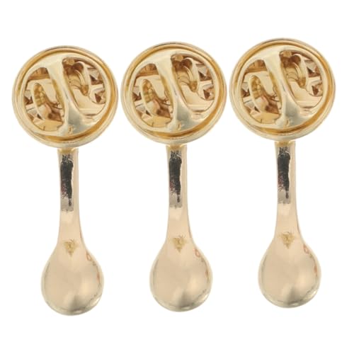 FOMIYES 3stücke Legierte Kaffeelöffel Broschen Anstecknadeln Metall Pins Für Rucksäcke Jacken Damen Herren Schmuck von FOMIYES