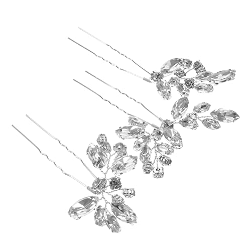 FOMIYES 3 Stück Teiliges Kristall Haarnadeln für Damen Eleganter Brautschmuck Funkelnde Haarspangen für Hochzeitsfrisuren Einzigartiges Design für Braut und Brautjungfern Vielseitig für von FOMIYES