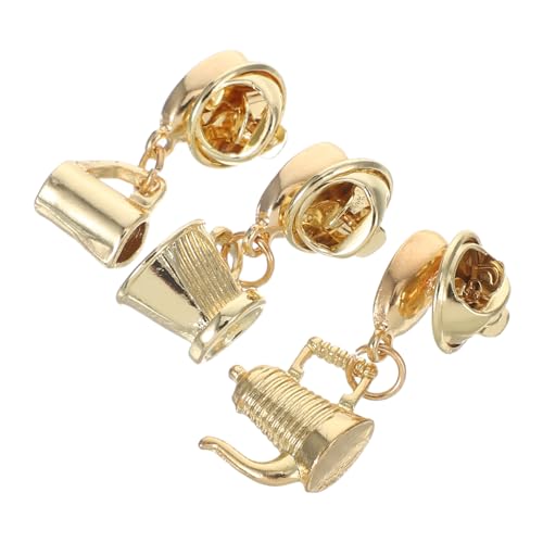 FOMIYES 3stücke Kaffeezubehör Anstecknadel Für Männer Und Damen Kaffeebohnen Und Kanne Brosche Legierung Schmuck Für Kleidung Rucksäcke Und Taschen von FOMIYES