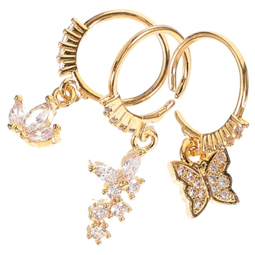 FOMIYES 3 Stück Teiliges Nasenpiercing mit Anhänger Damen Ohr und Nasenschmuck Hautfreundlich Modisch für Besondere Anlässe von FOMIYES