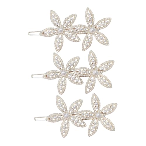 FOMIYES 3 Stück Teiliges Perlen Blüten Haarspangen Langlebige Rutschfeste Haarklammern für Frauen Stilvolle Haarschmuck Accessoires für Alltag Party Hochzeit und Besondere Anlässe von FOMIYES