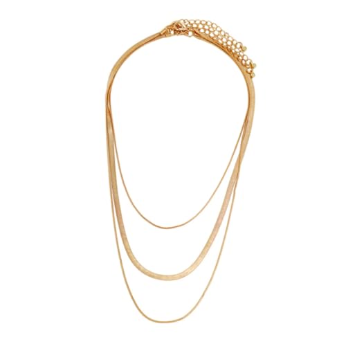 FOMIYES 3 Stück Teiliges Schlangenkette Schmuckset Rosegold Punkige Mehrlagige Halskette mit Schlichtem Design Leichtes Damen Accessoire Netz und Retro Kette von FOMIYES