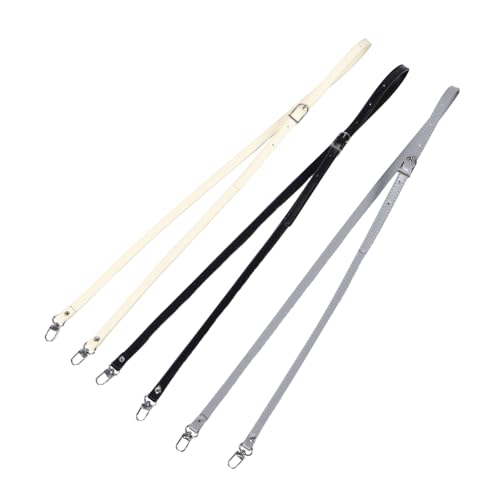 FOMIYES 3 Stück Teiliges Verstellbare Abnehmbare Schultergurte für Handtaschen Crossbody Ersatzriemen in Schwarz Hellgrau Beige mit Silbernen Beschlägen Strapazierfähige Taschenriemen für von FOMIYES