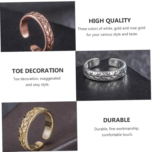 FOMIYES 3 Stück Teiliges Verstellbares Fußkettchen aus Nickelfreiem Kupfer Offenes Design Knöchelringe für Damen Stylische Zehenringe als Eleganter Schmuck Langlebig und Hautfreundlich von FOMIYES