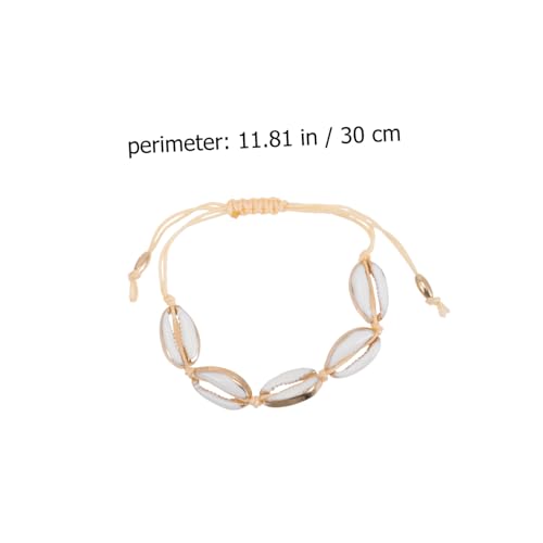FOMIYES 3 Stück Teiliges Verstellbares Strandarmband mit Muschelanhänger Geflochtenes Boho schmuckstück für Damen und Mädchen Minimalistisches Sommer Fußkettchen Einstellbar und Modisch von FOMIYES