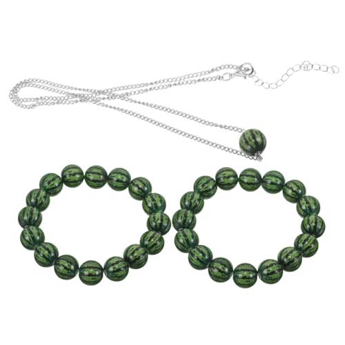 FOMIYES 3stücke Wassermelonen-armband Handgefertigt Mit Tropischem Fruchtmotiv Verstellbares Perlenarmband Für Damen Und Herren Lässiger Sommer-schmuck Für Entspannte Anlässe von FOMIYES