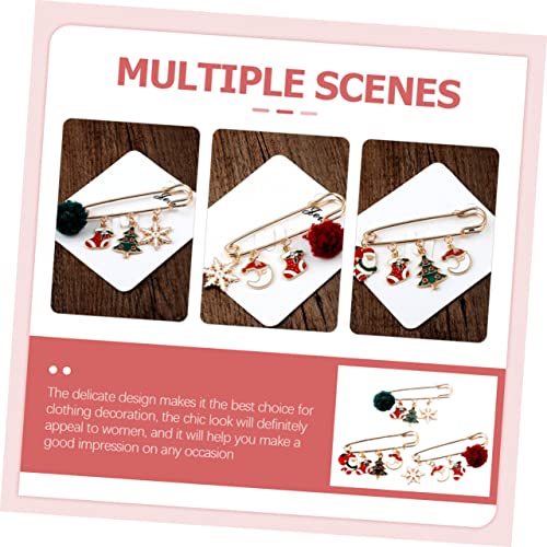 FOMIYES 3 Stück Teiliges Weihnachts Broschen mit Schal und Reversnadeln Anstecker für Damen Festliche Kleidung Accessoires Sicherer Halt für Pullover Jacken und Hüte von FOMIYES