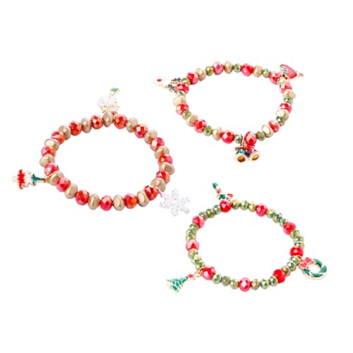 FOMIYES 3 Stück Teiliges Weihnachtsarmband mit Schneemann und Süßigkeiten Anhänger Festlicher Handgelenkschmuck für Weihnachten Feiertage und Besondere Anlässe von FOMIYES