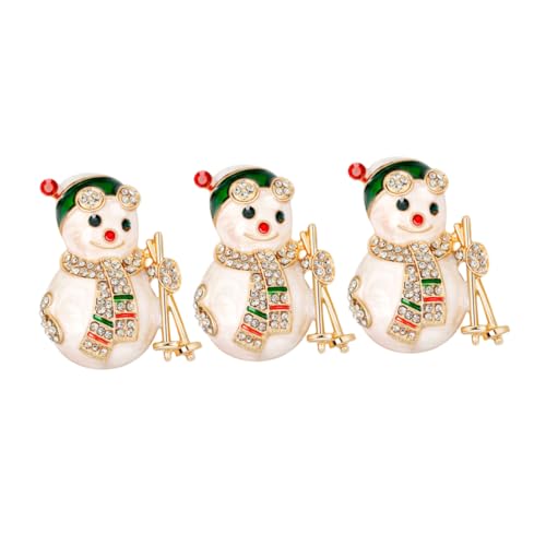 FOMIYES 3 Stück Teiliges Weihnachtsbroschen Schneemann Emaille Anstecknadeln mit Strassstein Schneeflocken Vielseitiger Festlicher Schmuck für Damen Kleidung Taschen Mützen und Schals von FOMIYES