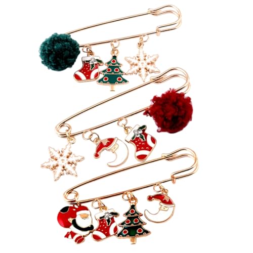 FOMIYES 3 Stück Teiliges Weihnachtsbroschen für Damen Anstecknadeln für Schals Pullover und Hüte Accessoire für und Besondere Anlässe von FOMIYES