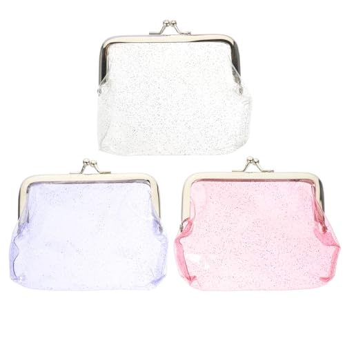 FOMIYES 3 Stück Transparent Glitzer Münzbeutel für Damen Kleine Geldbörse für Strand Party und Shopping Weiß Rosa FOMIYES 3 Stück Transparent Glitzer Münzbeutel für Damen Kleine Geldbörse für Strand Party und Shopping Weiß Rosa von FOMIYES