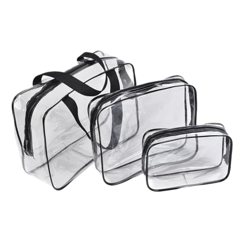FOMIYES 3 Stück Transparente wasserdichte Kosmetiktaschen aus PVC Multifunktionale Reise Kulturbeutel Leichte Make Up Taschen mit Großem Stauraum für Damen und Herren von FOMIYES