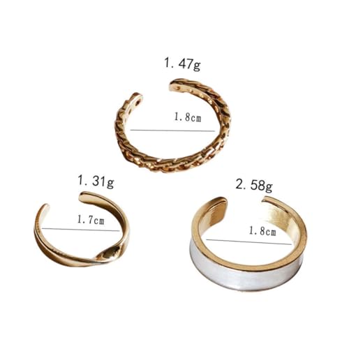 FOMIYES 3 Stück Verstellbare Modische Indexfingerringe aus Kupferlegierung Stilvolle Komfortable Schmuckdekoration für Damen für Alltag Party und Festliche Anlässe von FOMIYES