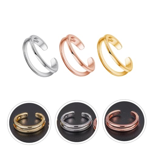 FOMIYES 3 Stück Verstellbare Zehenringe Knöchelring Damen Fuß Schmuck Weiß Gold Roségold Elegant Alltag Party von FOMIYES