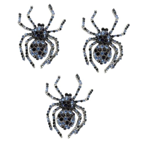 FOMIYES 3 Stück Vintage Halloween Spinnen Brosche mit Funkelnden Kristallen Dekorative Anstecknadel für Damen und Herren Kreatives Spinnendesign als Modisches Kleidung Accessoire für Jacke von FOMIYES