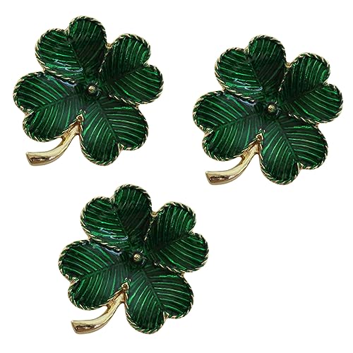 FOMIYES 3 Stück Vintage Vierblättrige Kleeblatt Brosche Stilvolle Damen Dekorationspin für Kleidung Handtaschen Hüte und Hochzeitsaccessoires von FOMIYES