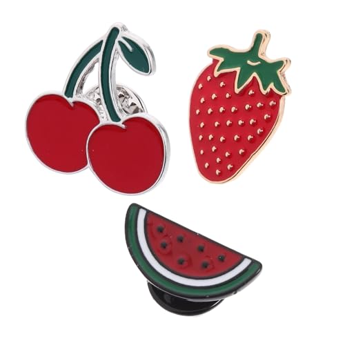 FOMIYES 3stücke Frucht-broschen Emaille Nette Wassermelon Erdbeer Und Pins Für Frauen Für Jacken Rucksäcke Und Tägliche Modeaccessoires von FOMIYES