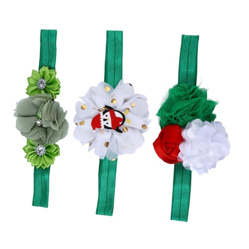 FOMIYES 3 Stück Weihnachtsstirnband Für Mädchen Stirnbänder -weihnachtshaarband Bogen Haarschmuck Für Kleinkinder Weihnachtsdekoration Stirnbänder Machen Grün Green Stoff von FOMIYES
