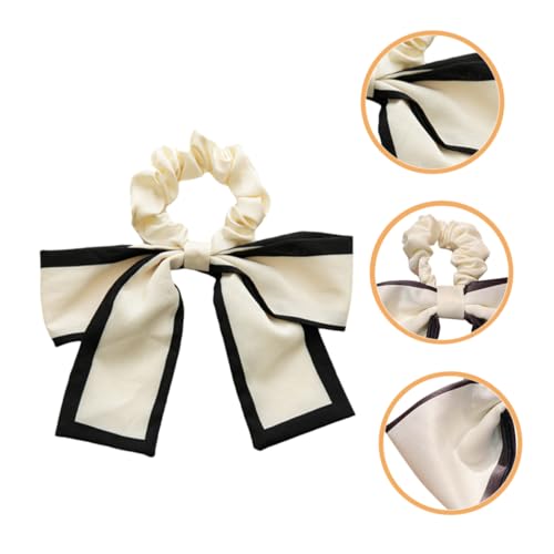 FOMIYES 3 Stück Weiße Haargummis mit Schleifen Elastische Ponytail Holder für Dickes Haar Bequeme Haargummis für Mädchen Vielseitige Haarschleifen für Alltag und Party von FOMIYES