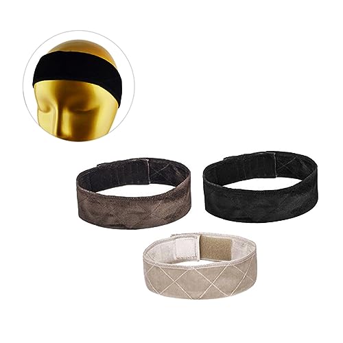 FOMIYES 3 Stück Wig Grip Haarband Teiliges Verstellbares und Selbstklebendes Stirnband für Damen Schwarz Braun Beige Sichere Befestigung für Perücken Schals und Hüte kein Verrutschen von FOMIYES