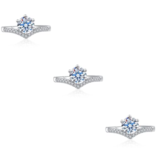 FOMIYES 3 Stück Zirkonia Verlobungsring für Frauen Eleganter Moissanite Ring Hochzeitsring oder für Besondere Anlässe Modisches für Damen von FOMIYES