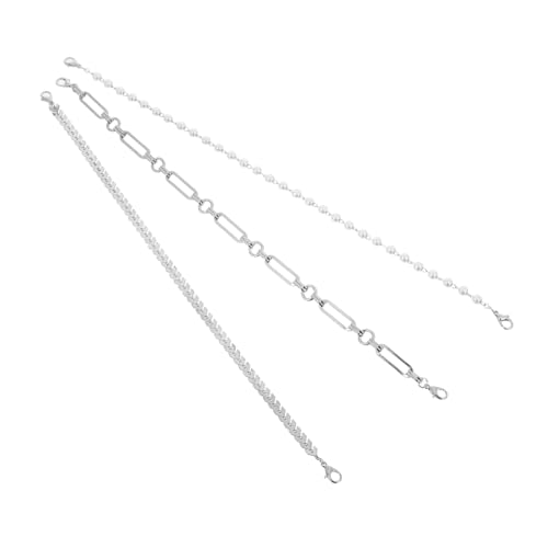 FOMIYES 3 Stücke Abnehmbare Metall und Perlenketten für Baseballmützen Accessoires für Männer und Frauen für Mesh Caps von FOMIYES