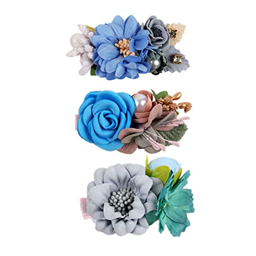 FOMIYES 3st Haarnadel Haarspange Kinder Floraler Kopfschmuck Haarspange Für Brautjungfern Seitliche Haarspange Für Mädchen Krokodilklemme Kleine Seidentuch Blumen Seitenclip von FOMIYES