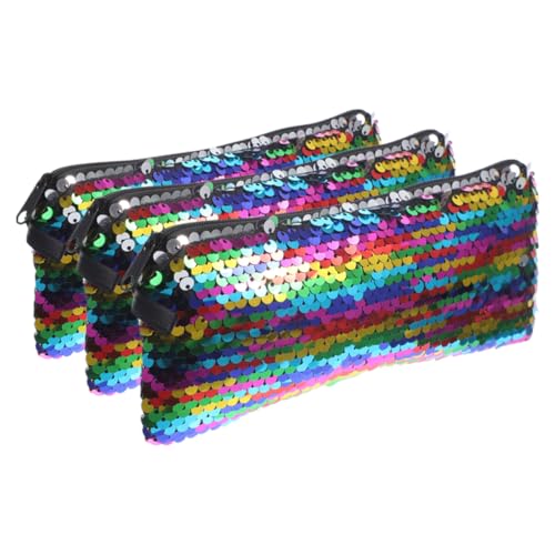 FOMIYES 3stücke Kosmetiktasche Mit Pailletten Kleine Reise-Make-up-Tasche Leichter Make-up-Organizer Für Lippenstift Und Toilettenartikel von FOMIYES