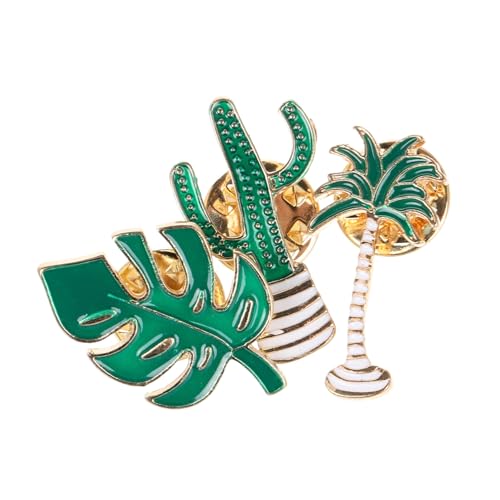 FOMIYES 3 Teiliges Set Blattpflanze Blumenbrosche Herrenbrosche Anstecknadeln Für Anzüge Emaille Anstecknadeln Kokosnuss Emaille Brosche Anstecknadel Kragennadel Brosche von FOMIYES