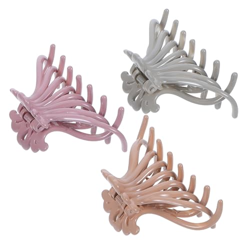 FOMIYES 3stücke Haarklammer Beige Haarspange Kieferspange Stilvolle Haarspangen Haarschmuck Für Frauen Mädchen Langlebig Einfach Zu Bedienen von FOMIYES