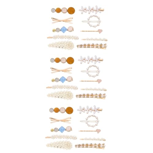 FOMIYES 30 Stk Haarnadel Haarklammern Für Frauen Dicke Haarspangen Bleichmittel Für Haare Handgefertigte Haarspangen Perlenhaarspangen Perlen Haarspange Retro- Abschlussball Legierung von FOMIYES