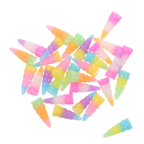 FOMIYES 30 Stück Einhorn Horn Bastelbedarf Für Haarspangen Aus Kunstharz Kopfbedeckung DIY Haar Accessoires Für Mädchen Karneval Cosplay Und Party Dekorationen von FOMIYES