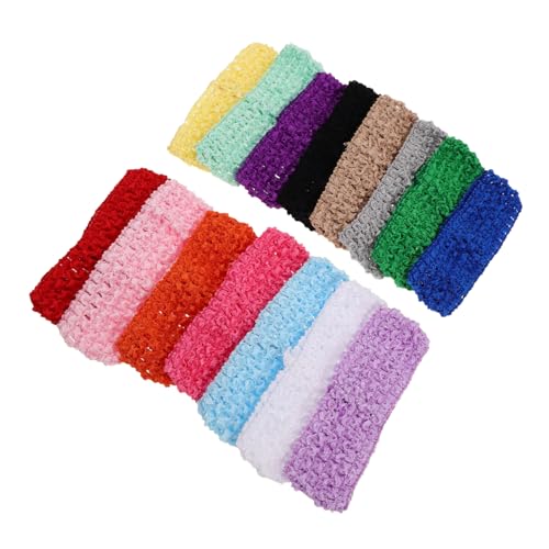 FOMIYES 30stücke Häkel Haarbandanas Damen Stirnbänder Hippie Haar Schals Elastische Haarbänder Zubehör Für Mädchen Teens Halloween Dress up Party Kostüm von FOMIYES