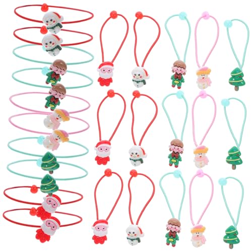FOMIYES 30 Stück Teiliges Bunte Weihnachts Haarbänder für Elastische Haarschonende Haargummis mit Hoher Dehnbarkeit Geeignet für Dickes Haar Festliche Ponytail Halter für Mädchen zu von FOMIYES