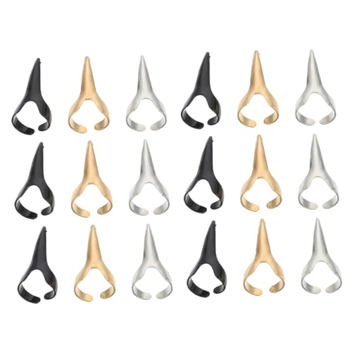 FOMIYES 30 Stück Teiliges Punk Fingerklauen ringe aus Metall Offene Verstellbare Fingerringe in Gold Silber und Schwarz Stylische Nagelkrallen für Halloween Party und Cosplay Damen und von FOMIYES