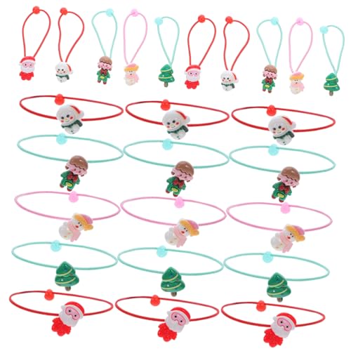 FOMIYES 30 Stück Teiliges Weihnachts Haarband für Mädchen Bunte Elastische Ponytail Halter Schadstofffrei Weich und Sicher Weihnachtliche Cartoon Designs für Junge Mädchen für Festtage und von FOMIYES