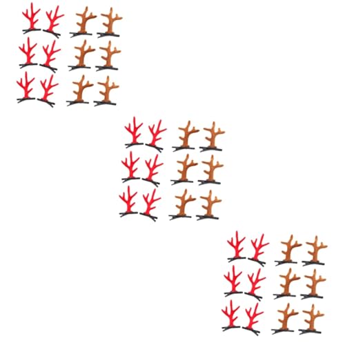 FOMIYES 36 Stk Haarspangen für Kinder Weihnachtskopfschmuck kinder dekorative weihnachtsspangen haarspange weihnachten weihnachtshaarspangen Geweih-Haarspangen Weihnachtshaarnadeln von FOMIYES