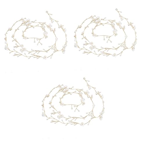 FOMIYES 3St Haarbänder Tiara Blumenrebe Braut Haarband Blumenstirnbänder Brauthaarrebe Hochzeit Stirnband Zubehör Kopfbedeckung von FOMIYES