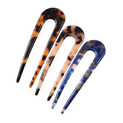 FOMIYES 3St Haarnadel dekorative Haarschmuck für Damen hair fork Haar Klammern Haarklammer Haarstock Haarstäbchen für langes Haar Französisch Haare hoch Marmor Acetatfolie Kopfbedeckung von FOMIYES