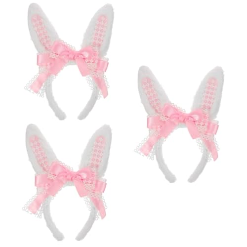 FOMIYES 3St Hasenohr Stirnband Mädchen Anzug Stirnband mit Hasenohren für Mädchen Haarschmuck kinder stirnband Haarband baby stirnbänder Hasenohren Stirnband Stütze Hasenkostüm Lolita Tier von FOMIYES