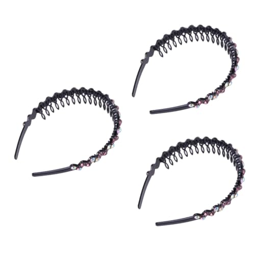FOMIYES 3 Stück Mädchen-zahnhaar-kristall-stirnband Mit Strasssteinen Haarreifen Kamm Stirnband Haar-accessoires Haar-schönheitswerkzeuge Für Frauen Und Mädchen von FOMIYES