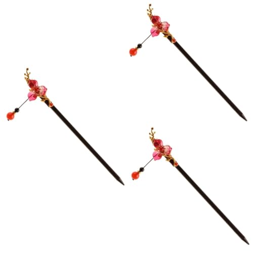 FOMIYES 3St antike haarnadel haarnadel Haarschmuck für Frauen Blumen-Haarnadel Haarspangen Haarklammer Tiara chinesischer Haarschmuck Haarstäbchen baumeln lassen festlich Brötchen China von FOMIYES